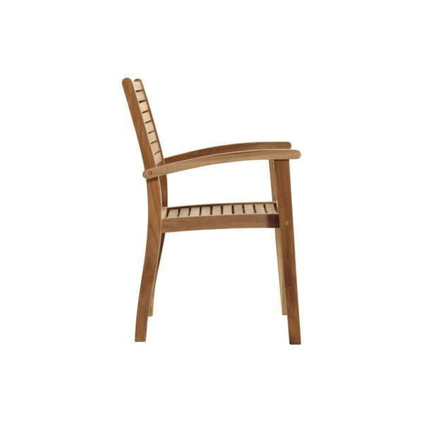 Градински стол от масивно дърво в естествен цвят Sunderland – Hartman-image-2