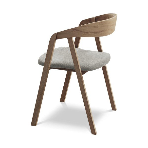 Светлосив трапезен стол от масивна дървесина Erika – Makamii-image-3