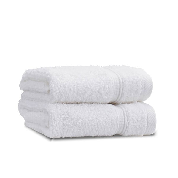 Бели памучни кърпи в комплект от 2 бр. от тери 30x30 cm Zero Twist – Catherine Lansfield