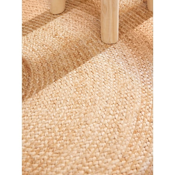 Двустранен ръчно изработен ютен кръгъл килим в цвят слонова кост ø 100 cm Jutta Ivory – Hanse Home-image-4