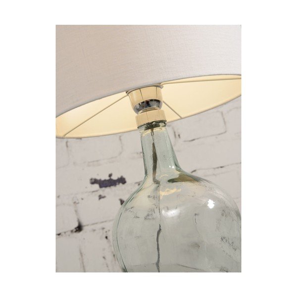 Настолна лампа с бежов абажур и конструкция от рециклирано стъкло Мурано, ⌀ 47 cm - Good&Mojo-image-2