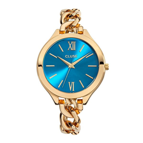 Dámské hodinky Aubade Gold/Blue Lagoon, 40 mm