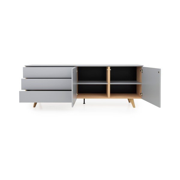 Сив скрин с чекмеджета , ширина 210 cm Plain - Tenzo-image-4