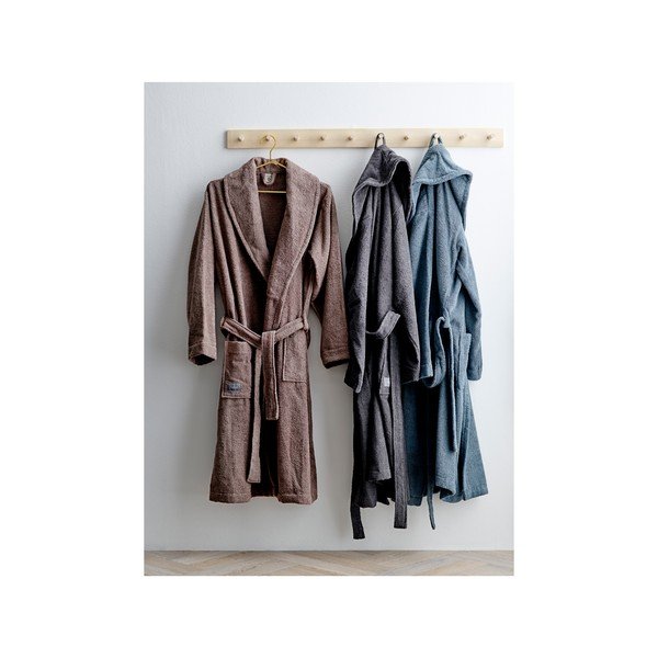 Кафяв халат от органичен памук размер L/XL - Södahl-image-1
