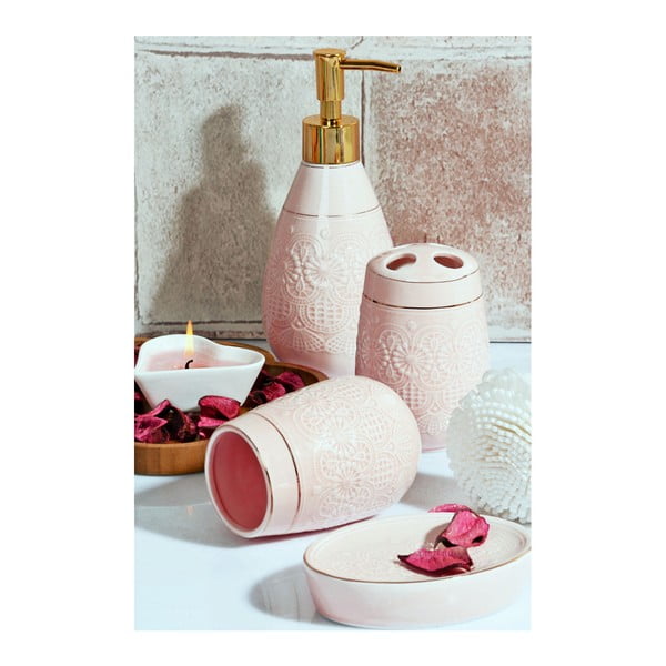 Розов керамичен комплект за баня Girly - Unknown
