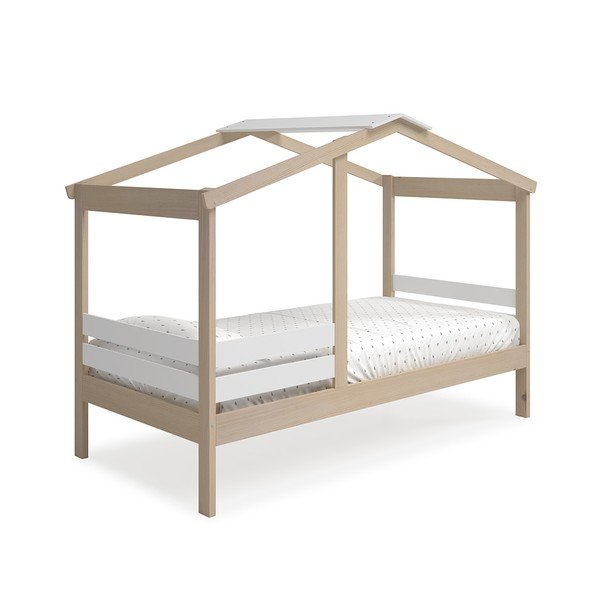 Бяло/естествено легло за къща от бор 90x190 cm Angel - Marckeric-image-3