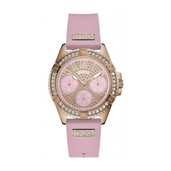 Дамски часовник с розова силиконова каишка W1160L5 - Guess