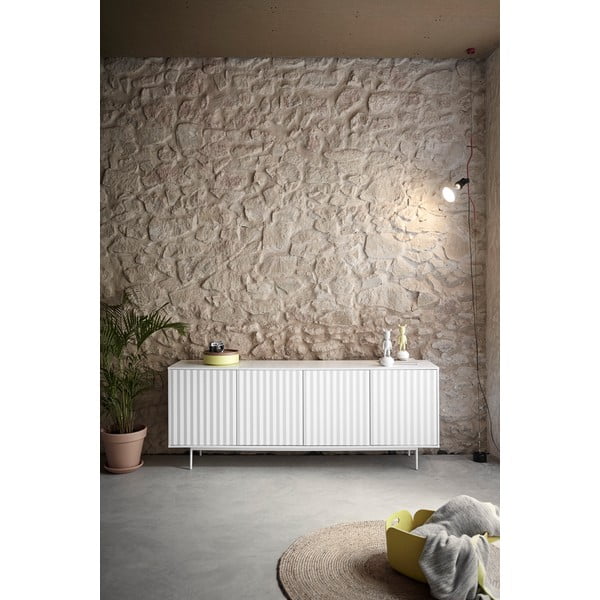 Бял нисък скрин 211x80 cm Sierra – Teulat-image-1