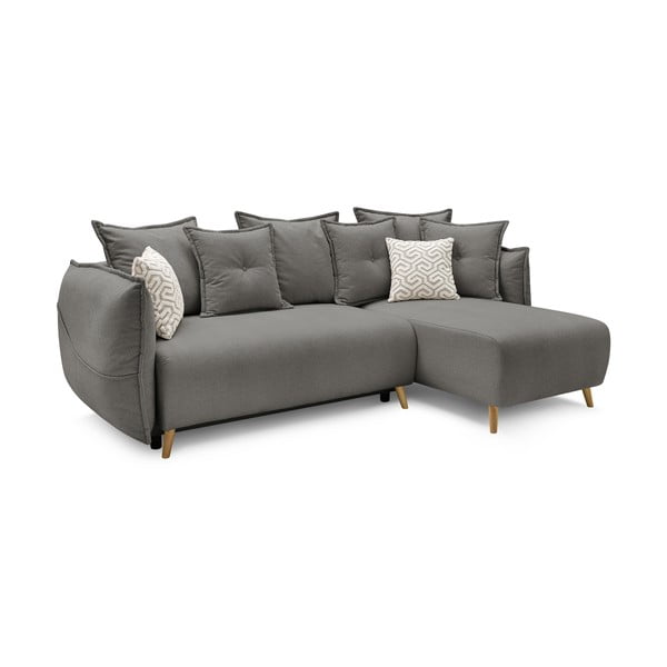 Светлосив разтегателен диван Nessa - Bobochic Paris-image-4