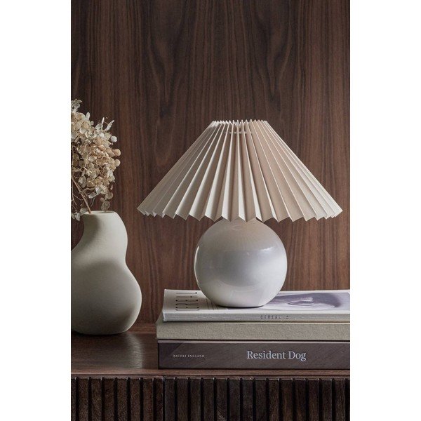 Бежова/кремава текстилна настолна лампа (височина 22 cm) Mimmi – Ellos Home-image-2