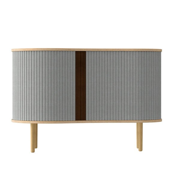 Нисък скрин с дъбов декор в сиво-натурален цвят с плъзгащи се врати 100x67 cm Audacious - UMAGE-image-3