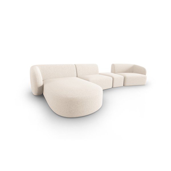 Бежов шенилов ъглов диван (ляв ъгъл) Paolo – Milo Casa-image-2