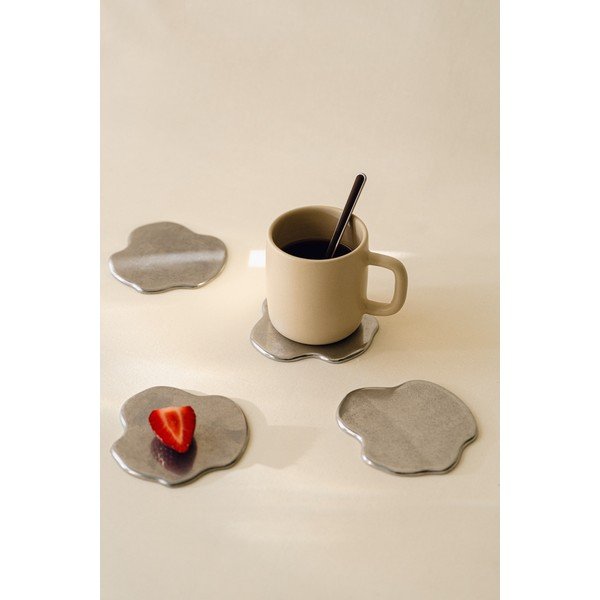 Метални подложки в комплект 4 бр. в сребрист цвят Plama – noo.ma-image-2