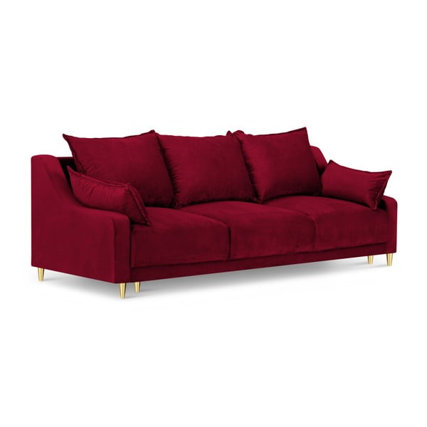Червен разтегателен диван с място за съхранение Pansy, 215 cm - Mazzini Sofas
