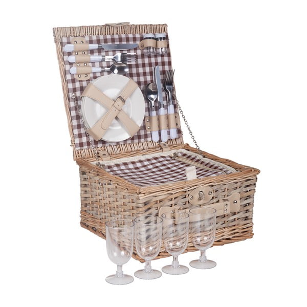 Плетена кошница за пикник с аксесоари за 4 души Grace - Unknown