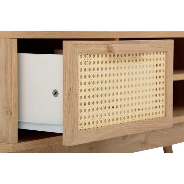 Маса за телевизор от декор от дъб  в естествен цвят 128x47 cm Bridget – Støraa-image-1