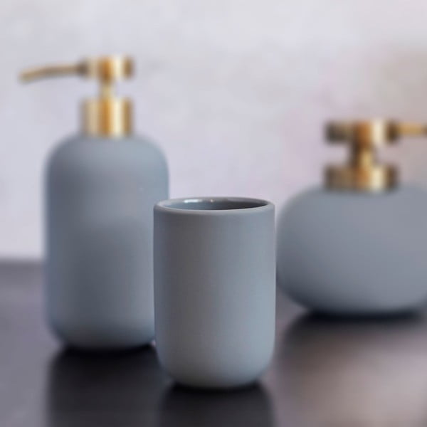 Зелена керамична чаша за четки за зъби Lotus – Mette Ditmer Denmark-image-1