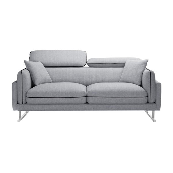Сив двуместен диван с черни кантове L'Officiel Gigi - L'Officiel Interiors