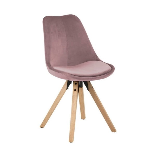 Комплект от 2 трапезни стола от розово кадифе Dima - Actona