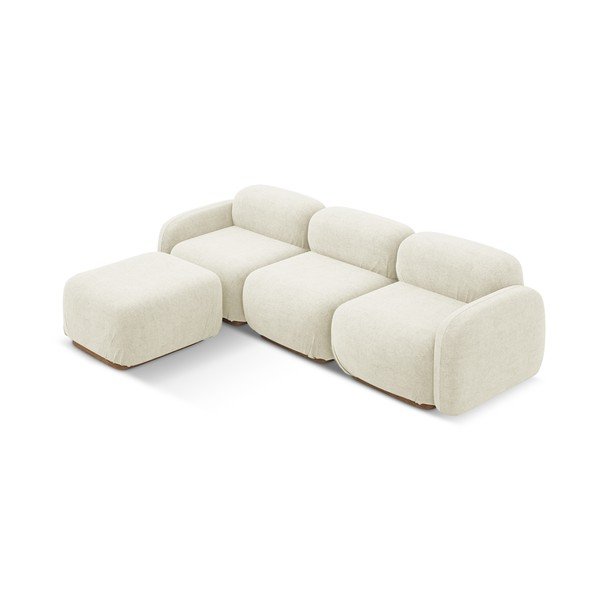 Кремав модулен ъглов диван от букле Ailani – Makamii-image-2