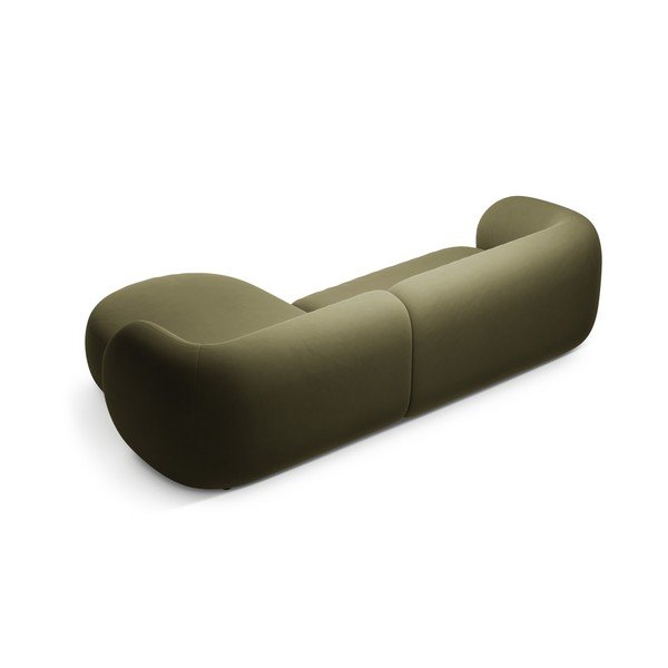 Зелен кадифен ъглов диван (десен ъгъл) Kate – Micadoni -image-2