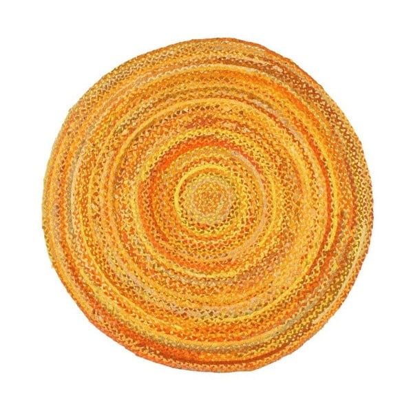 Жълт памучен кръгъл килим Eco Rugs, Ø 150 cm - Eko Halı