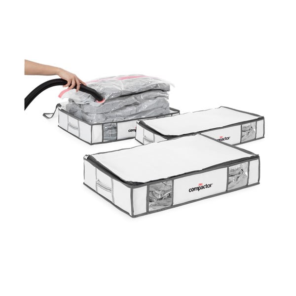 Вакуумни подсилени текстилни кутии за съхранение на дрехи в комплект 3 бр. 45x65x15,5 cm Life – Compactor-image-4