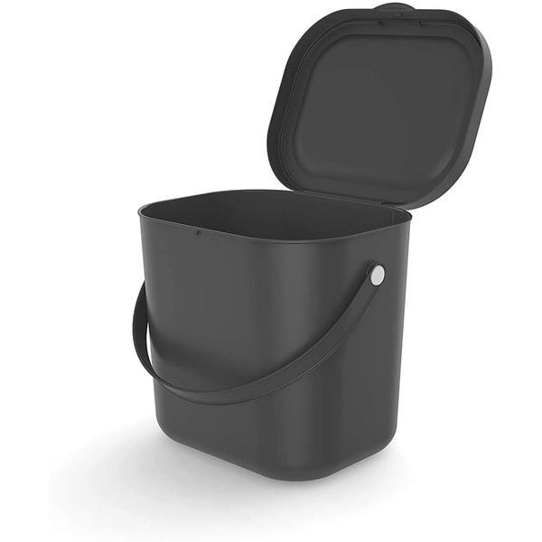 Тъмносив контейнер за компостируеми отпадъци 6 l Albula – Rotho-image-2