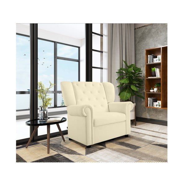 Бяло кадифено люлеещо се кресло Lillyse – Støraa-image-2