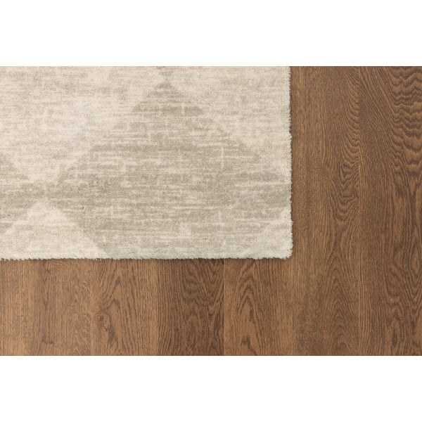 Бежов вълнен килим 133x190 cm Agnus Checkered – Agnella-image-4