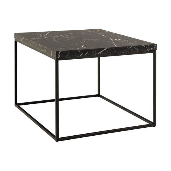 Черна масичка за кафе с плот от имитация на мрамор 60x60 cm Barossa – Actona-image-2