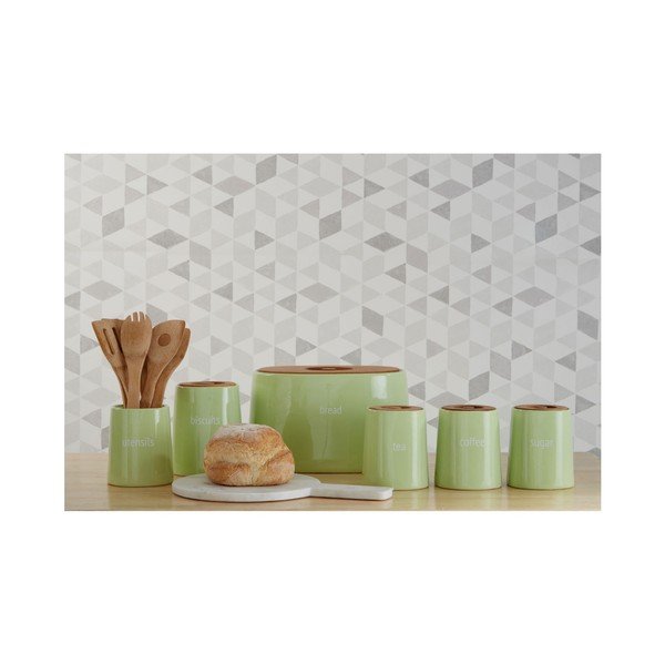 Zelená dóza na čaj s bambusovým víkem Premier Housewares Fletcher, 800 ml-image-3