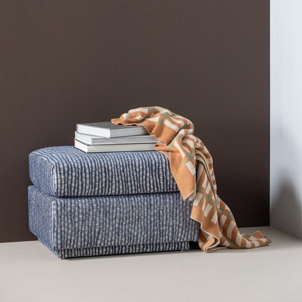 Сиво-синя тапицирана табуретка Lou – WOOOD-image-1