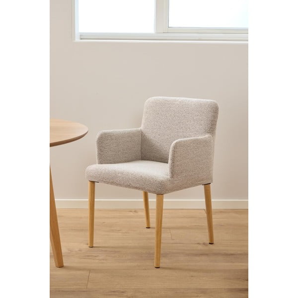 Бежов тапициран трапезен стол с подлакътници Zoe – Actona-image-2