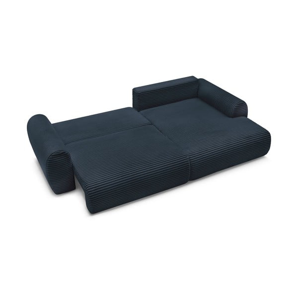 Тъмносин разтегателен ъглов диван от рипсено кадифе (десен ъгъл) Lucien – Bobochic Paris-image-4