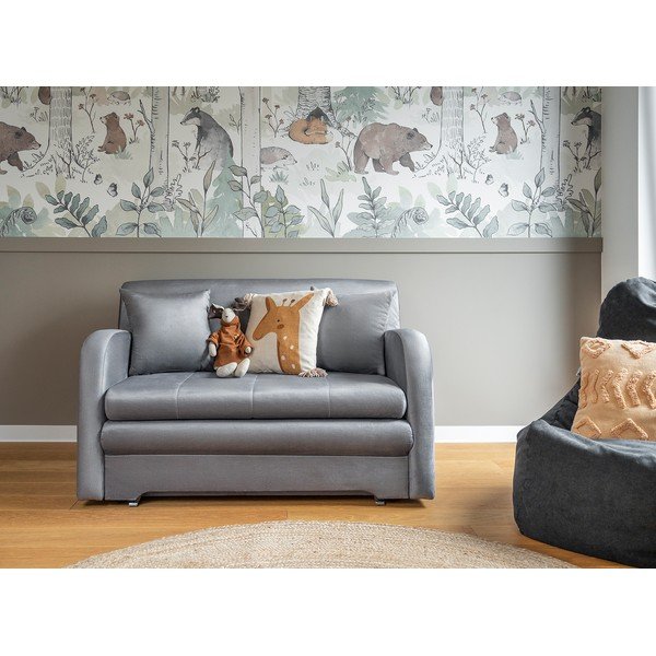 Светлосив кадифен разтегателен диван 130 cm Ario – ELTAP-image-1