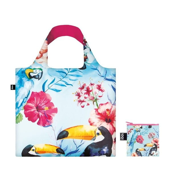 Сгъваема чанта за пазаруване с джоб Птици - LOQI