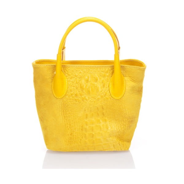 Žlutá kožená kabelka Massimo Castelli Sussy