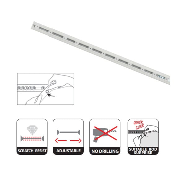 Бял прът за душ завеса 75 - 125 cm Surprise – Spirella-image-2