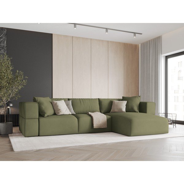 Светлозелен ъглов диван, десен ъгъл Esther – Milo Casa-image-1