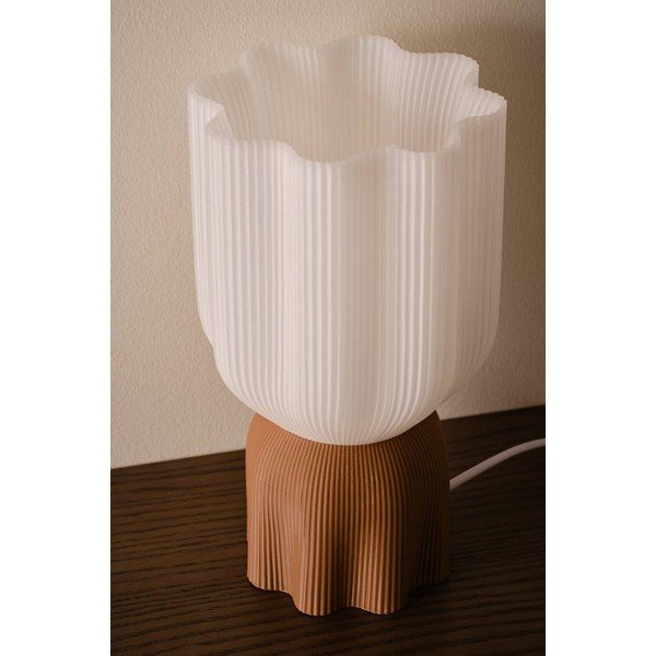 Бяла/кафява пластмасова настолна лампа (височина 27 cm) Camier – Jotex-image-2
