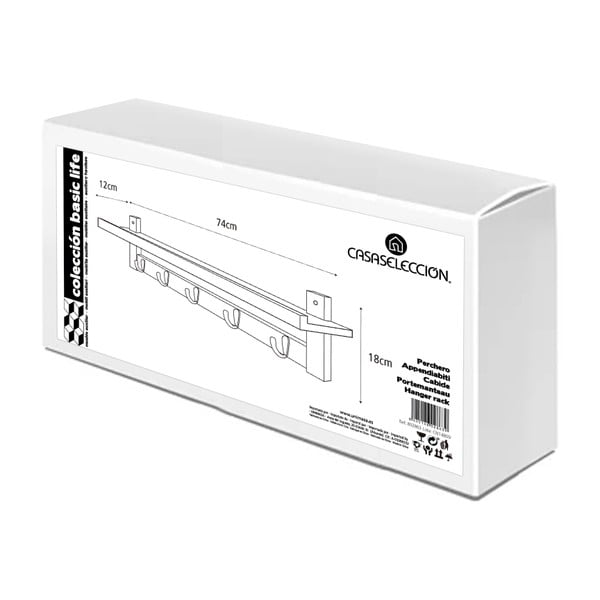 Бамбукова стенна закачалка с рафт - Casa Selección-image-4