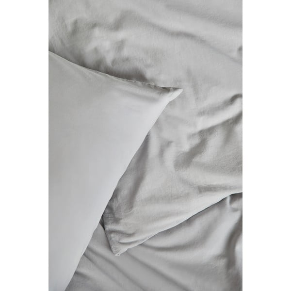 Светлосиво двойно спално бельо от измит памук , 200 x 200 cm - Bonami Selection-image-1