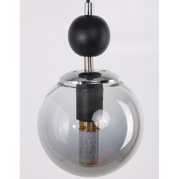 Висящо осветително тяло със стъклен абажур в черно и сиво ø 15 cm Marble – Squid Lighting-image-1