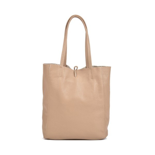 Béžová dámská kožená kabelka Sofia Cardoni Shopper-image-3