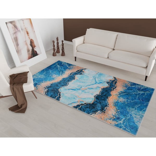 Син/златист килим 200x80 cm - Vitaus-image-1