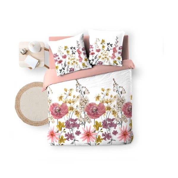 Бяло-розово удължено муселиново спално бельо за двойно легло 240x260 cm Rosine – douceur d'intérieur-image-2