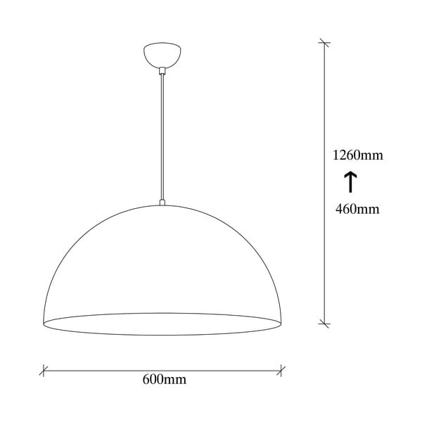 Черно висящо осветително тяло с метален абажур ø 60 cm Coppa – Opviq lights-image-4
