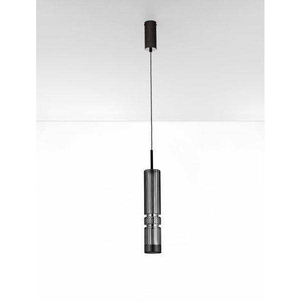 Сиво стъклено LED висящо осветително тяло ø 8 cm Bento – Nova Luce-image-3