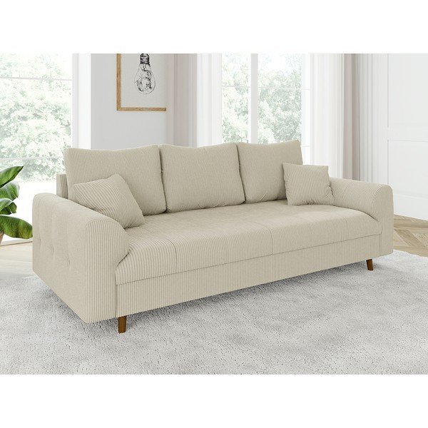 Бежов диван от рипсено кадифе 210 cm Ariella – Ropez-image-3